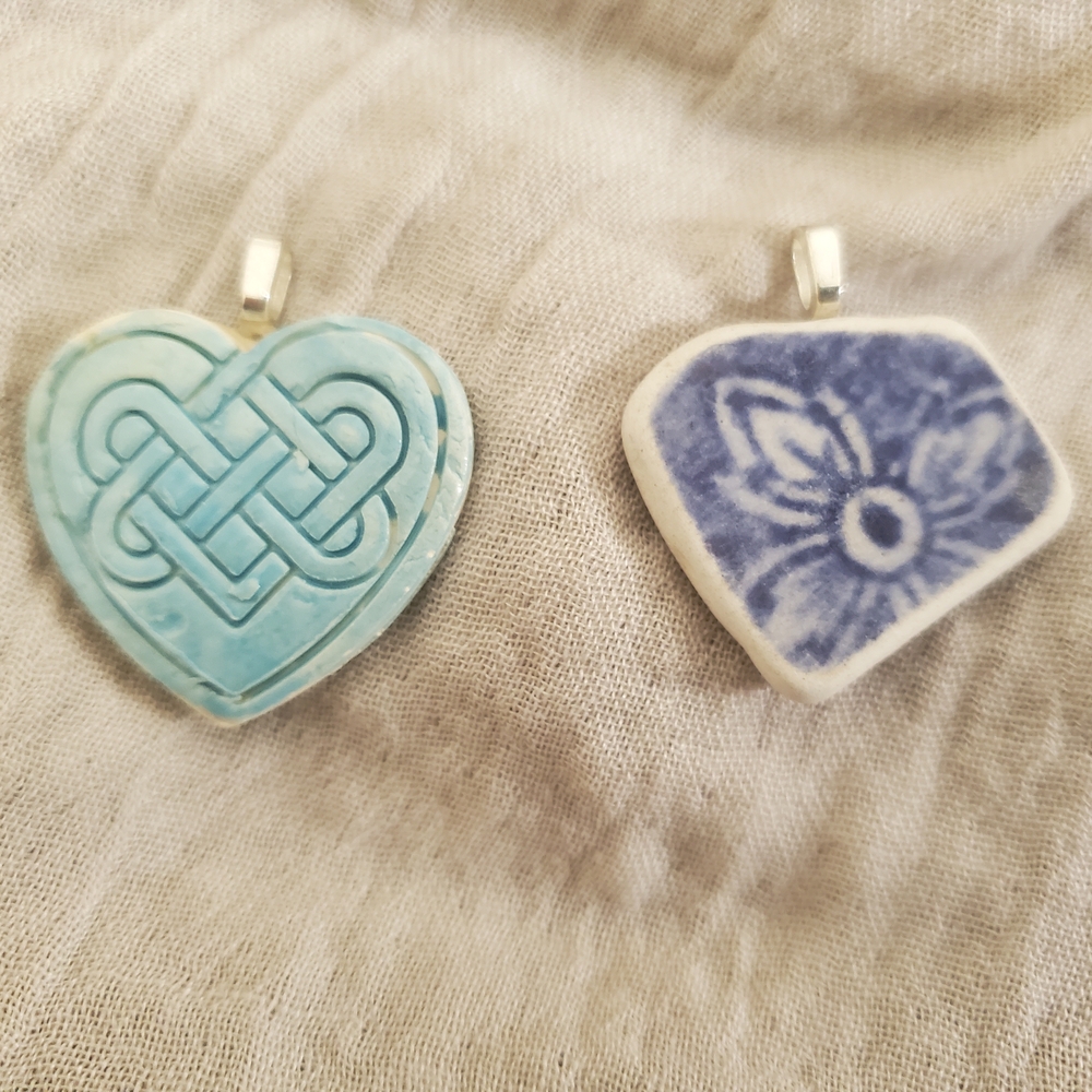 Blue and White Ceramic Pendant Set